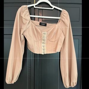 Cider long sleeve bustier crop top